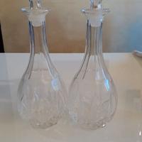 Coppia caraffe bottiglie cristallo vino o altro