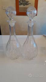 Coppia caraffe bottiglie cristallo vino o altro