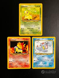 Chikorita, Cyndaquil, Totodile Carte Pokemon