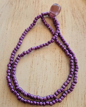 collana di perline vetro con pendente Murano