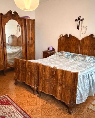 Camera da letto completa, radica di noce anni '40
