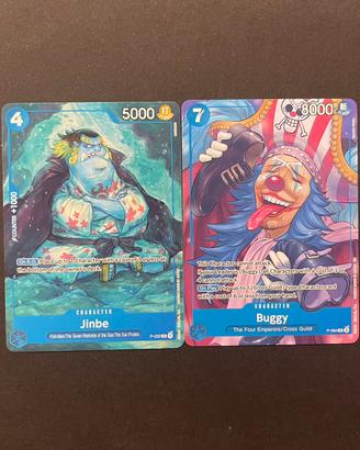 Carte One Piece Buggy e Jinbe Promo NM