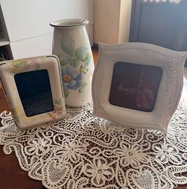 2 portaritratti vintage +Vaso ceramica