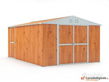 Box capanno acciaio lamiera 327x459cm fin legno