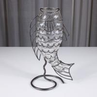 Lanterna artistica con carpa Koi in vetro fuso