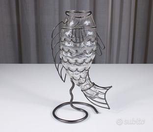 Lanterna artistica con carpa Koi in vetro fuso