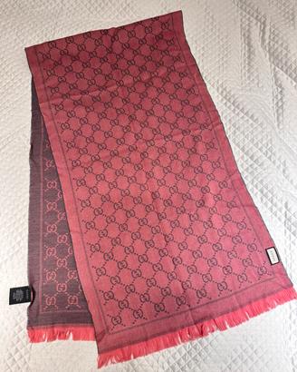 Gucci sciarpa classica rosa/grigio
