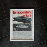 Antico Poster Pubblicitario Lamborghini Miura