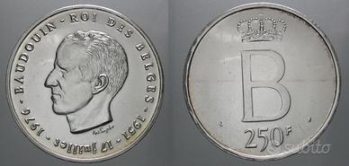 BELGIO 250 FRANCHI 1976 IN ARGENTO 835
