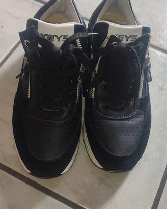 Sneakers Donna KEYS 39  Nere con Dettagli Argento