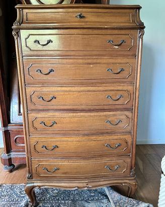 Settimino vintage stile Luigi XV alto – 7 cassetti