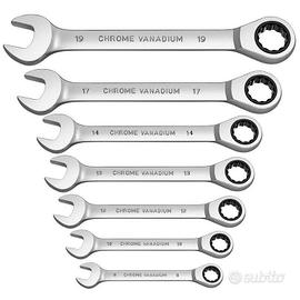 Set di 8 chiavi combinate con cricchetto nuovo