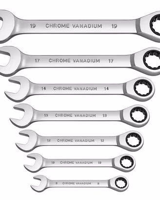 Set di 8 chiavi combinate con cricchetto nuovo