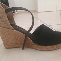 Espadrilles nere con zeppa Mauro Leone 37