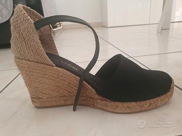 Espadrilles nere con zeppa Mauro Leone 37