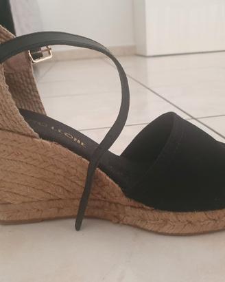 Espadrilles nere con zeppa Mauro Leone 37