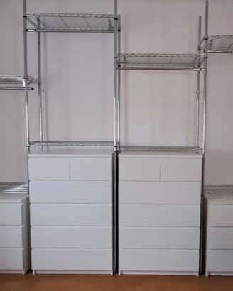 Set per cabina armadio 4 cassettiere e struttura 