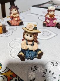 Sei bamboline in resina dipinte a mano bartolozzi