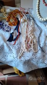 fili di perle , ambra , corallo ecc 