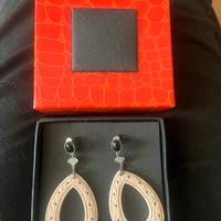 Orecchini argento onice zirconi conchiglia