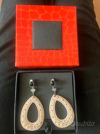 Orecchini argento onice zirconi conchiglia