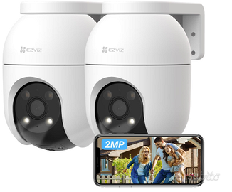 2 telecamere di sorveglianza WiFi esterno 360
