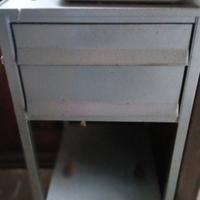 carrello cassettiera con ruote anni 70 in metallo 