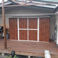 Casetta in lamiera per esterno 307x100cm fin legno