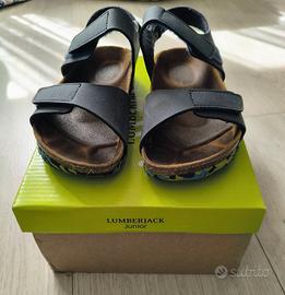 Sandali blu Grunland con tomaia in vera pelle n.30