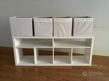 Mobile tv ikea KALLAX bianco + 4 contenitori