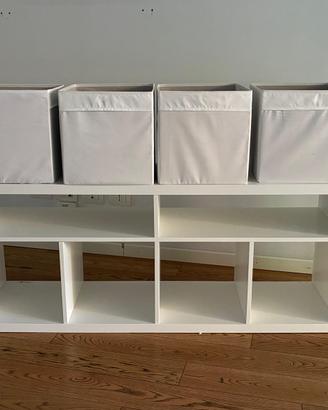Mobile tv ikea KALLAX bianco + 4 contenitori