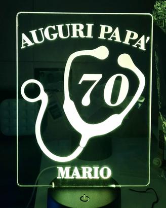 Targa lampada led personalizzabile con nome 