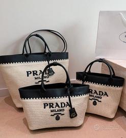 Borsa a mano intrecciata da donna Prada