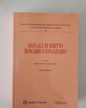 Manuale di diritto bancario e finanziario