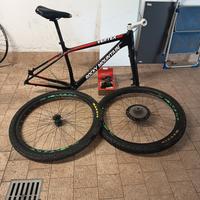 kit telaio MTB carbonio,fork , ruote e cambio 
