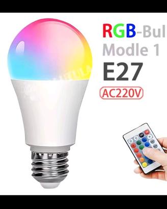 lampadina led con telecomando e adattatore USB-C.