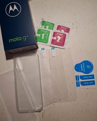 Moto G41 Custodia e 2 Pellicole in Vetro
