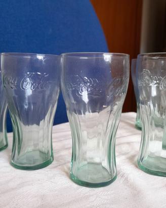 Set  n°6 Bicchieri marchiati a rilievo Coca-Cola-