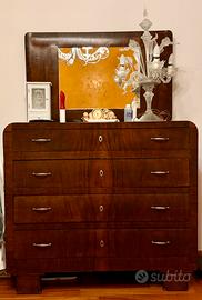 Comò cassettone stile Biedermeier con specchiera