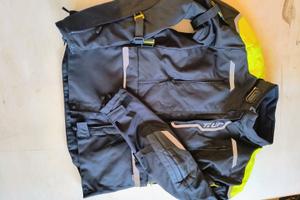 Giacca moto in tessuto nera giallo