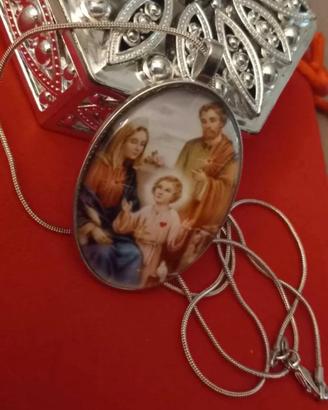Collana con Sacra Famiglia Argento925 cm60