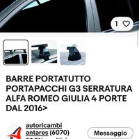 Barre portatutto Alfa Romeo Giulia