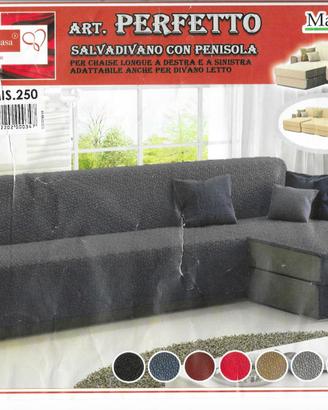 COPRIDIVANO PER DIVANO 3 POSTI CON PENISOLA 250 cm