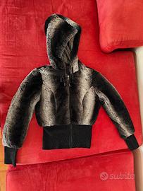 Felpa peluche nera/grigia totally tally weijl S