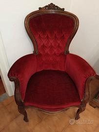 salotto vintage in velluto