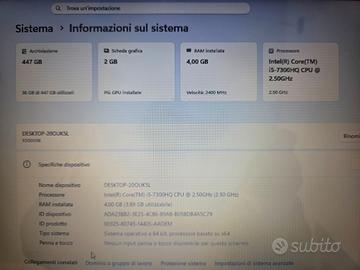 Notebook Asus i5 con GTX950 da 2GB