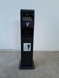 Cestino posacenere a colonna da esterno - nero