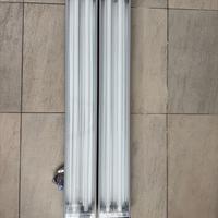 BEGHELLI 2 PLAFONIERE STAGNA T8 ACCIAIO