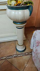 Colonna porta vaso in ceramica 