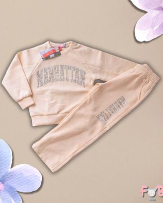 Tuta bambina due pezzi glitter “Manhattan” – Panna